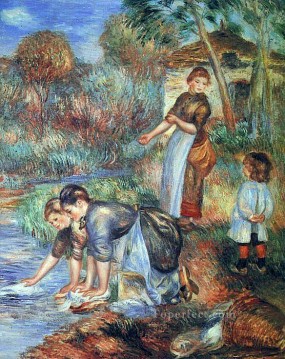  Asher Oil Painting - the washer women Pierre Auguste Renoir